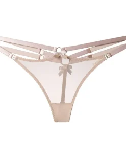 Tanga mit Strumpfhaltern - Nude
