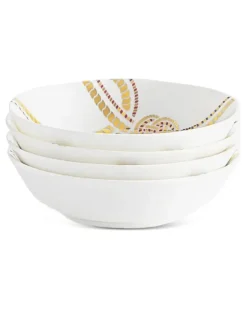 Tang Teller mit Print (4er-Set) - Weiß