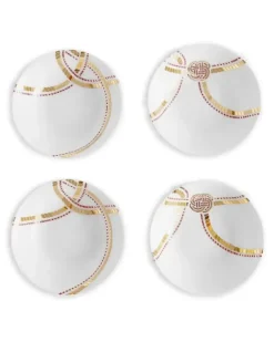 Tang Teller mit Print (4er-Set) - Weiß