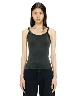 Tanktop mit gedrehten Trägern - T-Shirts - Damen - Grau