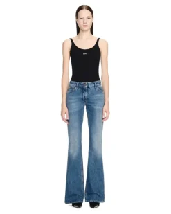Tanktop mit Off Aufdruck Schwarz