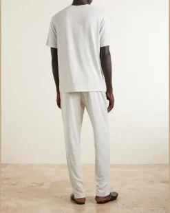 Tapered-Leg Stretch-TENCEL™ Lyocell Pyjama Trousers Neutrals