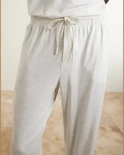 Tapered-Leg Stretch-TENCEL™ Lyocell Pyjama Trousers Neutrals