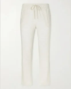Tapered-Leg Stretch-TENCEL™ Lyocell Pyjama Trousers Neutrals