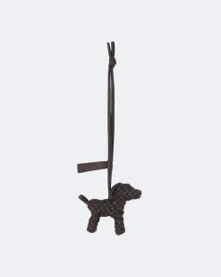 Taschenanhänger Intreccio aus Leder Braun