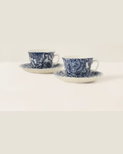Tassen- und Untertassen-Set Faded Peony Blue