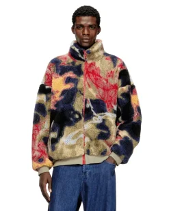 Teddy-Fleece-Jacke mit Graffiti-Motiv - Jacken - Herren - Bunt