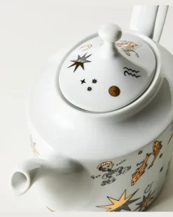 Teekanne Astronomi aus Porzellan Weiß