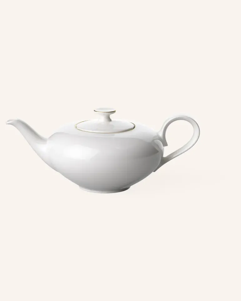 Teekanne 6 Pers. Anmut Gold weiss