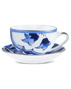 Teeservice mit Archiv-Print - Blau