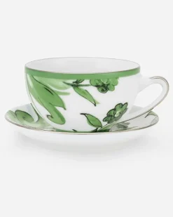 Teetasse Mit Untertasse Aus Porzellan - Teetassen Mehrfarbig