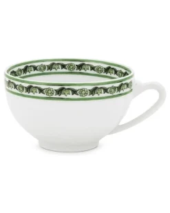Teetassen mit Maiolica-Rand (2er-Set) - Weiß