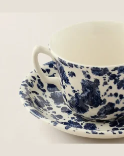 Teetasse und Untertasse Antique Marble Blue