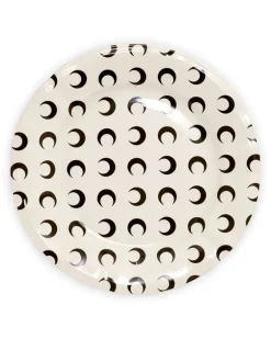 Teller mit Mond-Print (2er-Set) - Nude