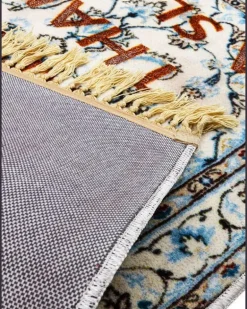 Teppich mit eingebranntem Slogan-Print (120cm x 80cm) - Blau