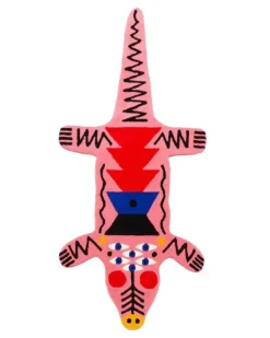 Teppich mit Kroko-Motiv - Rosa