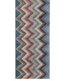 Teppich mit Zickzackmuster - Blau