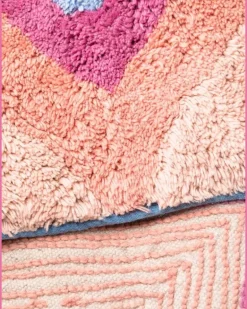 Teppich mit Zickzackmuster - Rosa