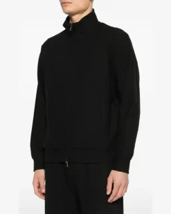 Texturierte Sweatshirtjacke - Schwarz