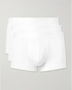 Three-Pack Stretch-Cotton Boxer Briefs White