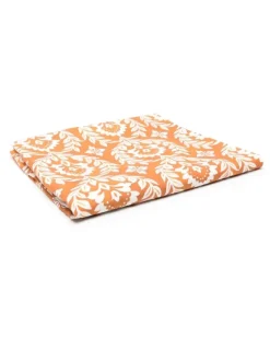 Tischdecke aus Leinen mit Blumen-Print - Orange