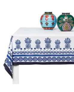 Tischdecke mit Ananas-Print - Weiß