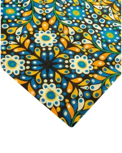 Tischdecke mit Blumenmuster - Blau
