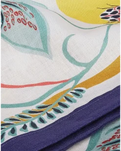 Tischdecke mit botanischem Print - Weiß