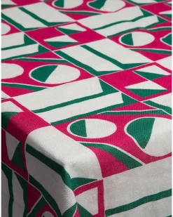 Tischdecke mit geometrischem Print - Rosa
