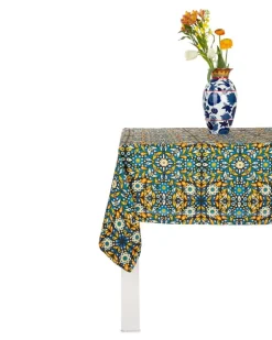 Tischdecke mit Kachel-Print - Blau