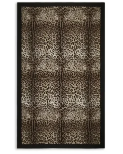 Tischdecke mit Leoparden-Print (340cm x 200cm) - Schwarz