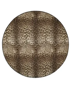 Tischdecken-Set aus Leinen mit Leoparden-Print - Braun
