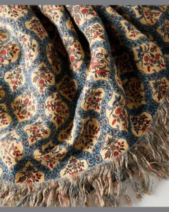 Tischdecke Tormento aus Leinen Blau
