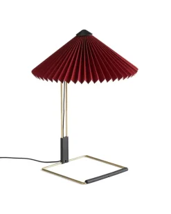 Tischlampe mit Faltendetail - Rot