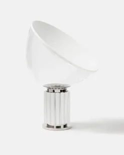Tischleuchte Taccia Small by Achille und Pier Giacomo Castiglioni (EU-Stecker Silber