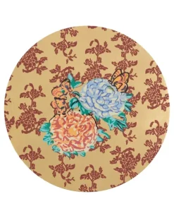 Tischset mit Blumen-Print - Gold