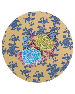 Tischset mit Blumen-Print - Gold