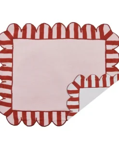 Tischset mit Wellensaum - Rot