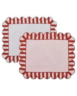 Tischset mit Wellensaum - Rot