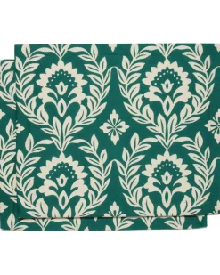 Tischsets aus Leinen mit Blatt-Print (2er-Set) - Grün