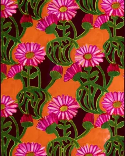 Tischsets mit Blumenprint (2er-Set) - Orange