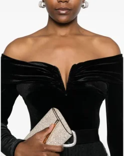 Tüllkleid in Glitter-Optik mit Polka Dots - Schwarz
