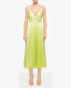 Tüllkleid mit Falten - Grün