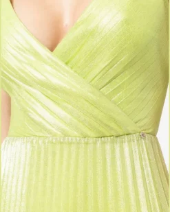 Tüllkleid mit Falten - Grün