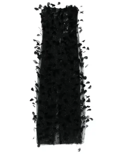 Tüllkleid mit Federn - Schwarz