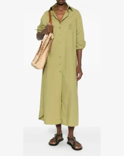 Tüllkleid mit Logo-Stickerei - Grün