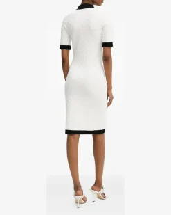 Tüllkleid mit Logo-Stickerei - Weiß