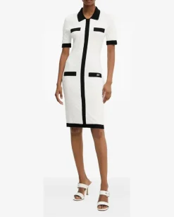Tüllkleid mit Logo-Stickerei - Weiß