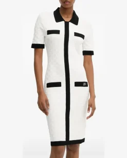 Tüllkleid mit Logo-Stickerei - Weiß