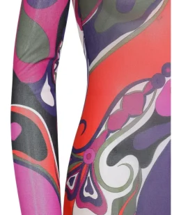 Tüllkleid mit Orchidee-Print - Violett
